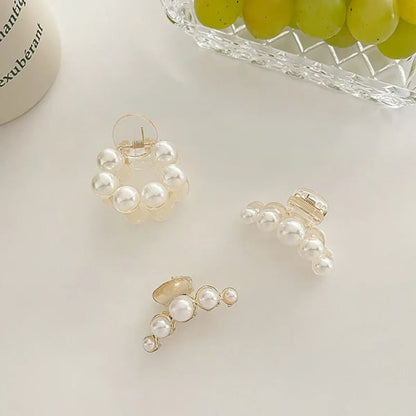 Gold Pearl Rhinestone Mini Hair ClipHair AccessoriesTorqelo.com