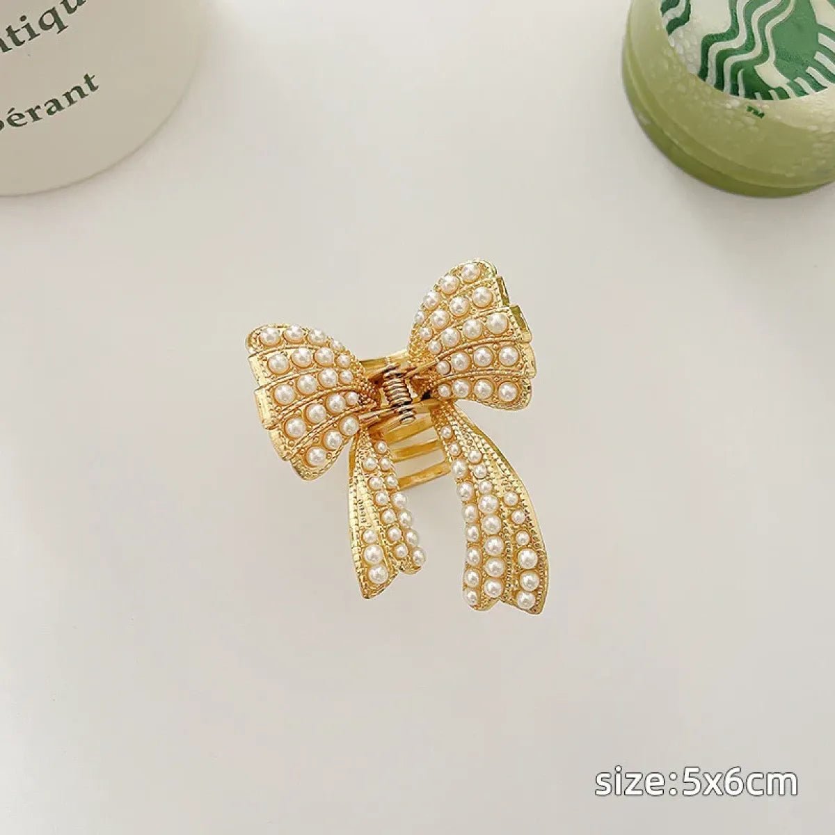 Gold Pearl Rhinestone Mini Hair ClipHair AccessoriesTorqelo.com