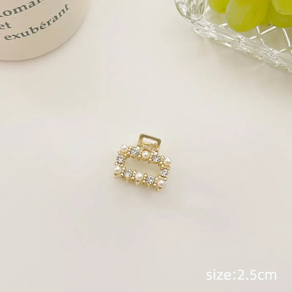 Gold Pearl Rhinestone Mini Hair ClipHair AccessoriesTorqelo.com