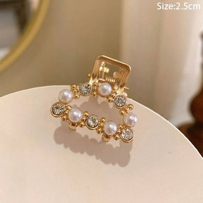 Gold Pearl Rhinestone Mini Hair ClipHair AccessoriesTorqelo.com