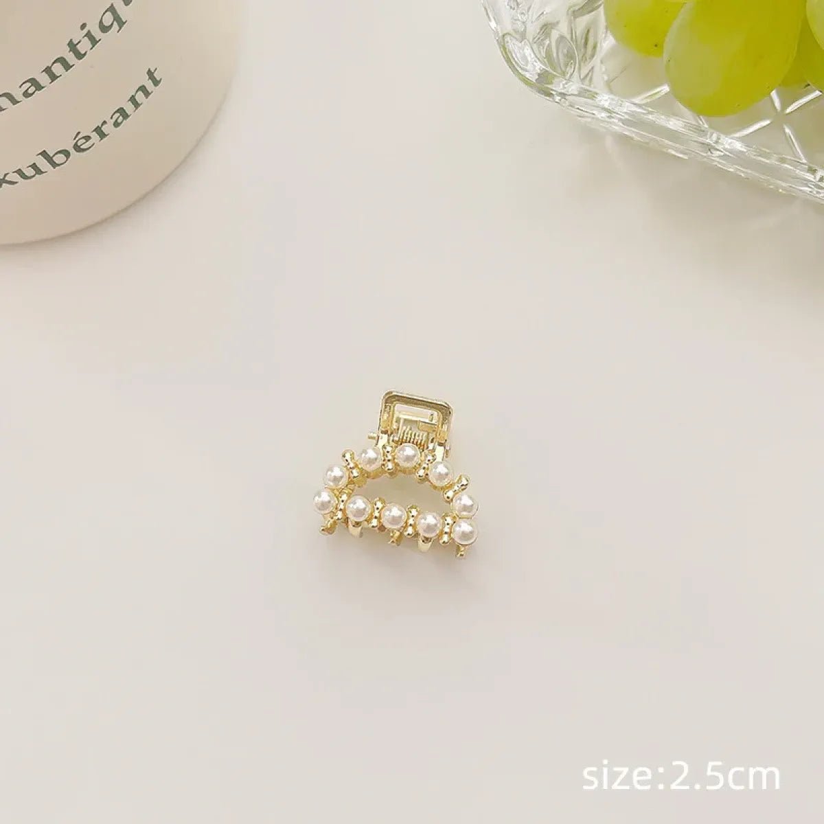 Gold Pearl Rhinestone Mini Hair ClipHair AccessoriesTorqelo.com