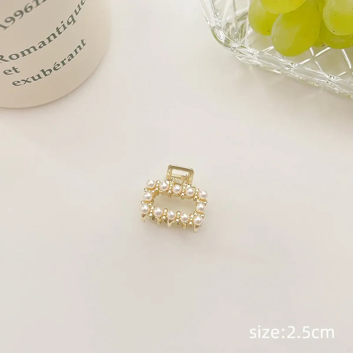 Gold Pearl Rhinestone Mini Hair ClipHair AccessoriesTorqelo.com