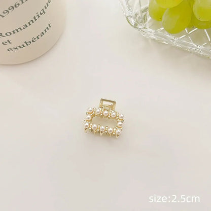 Gold Pearl Rhinestone Mini Hair ClipHair AccessoriesTorqelo.com
