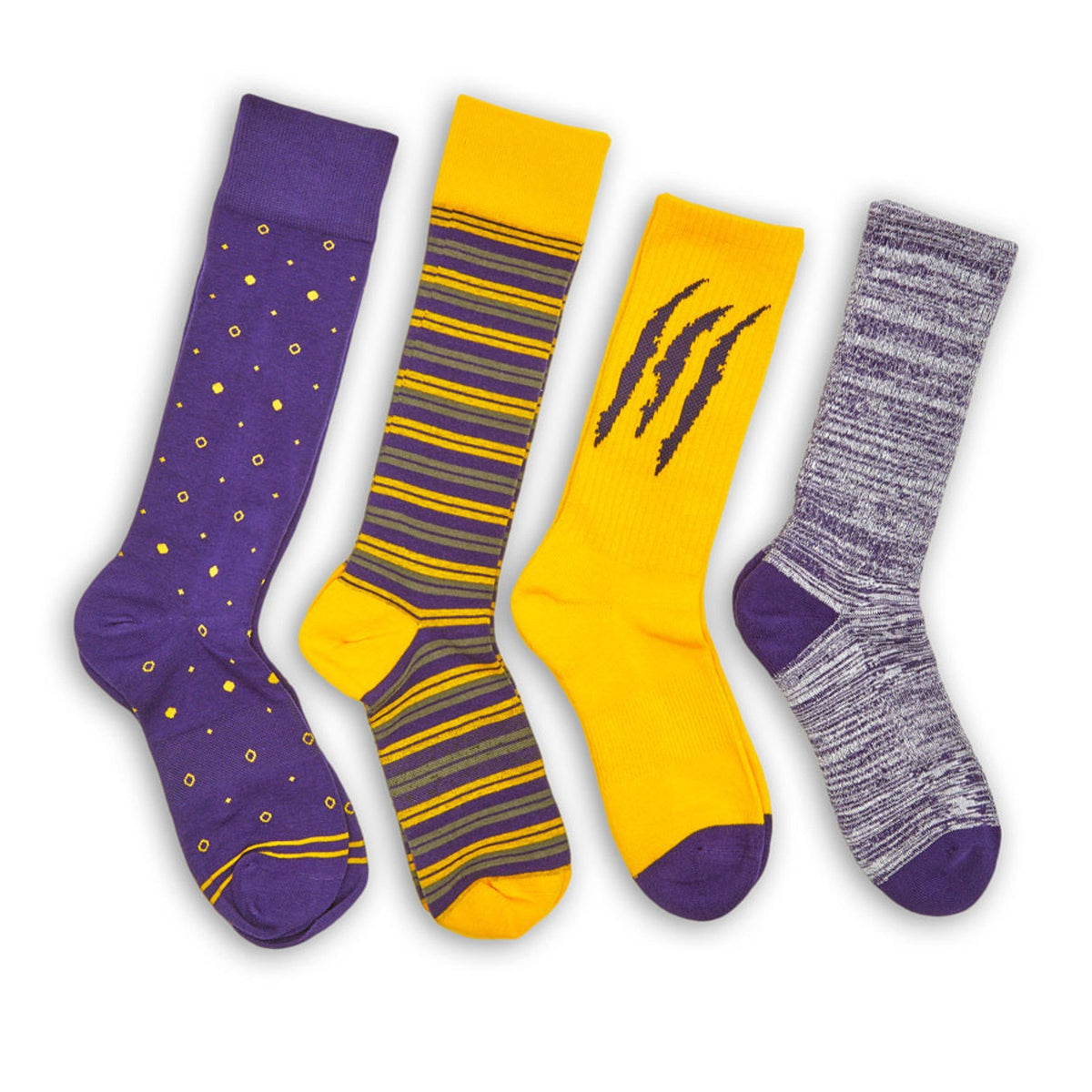 Gold / Purple Mixed Socks 4 Pack -BTeam ColorwaysTorqelo.com