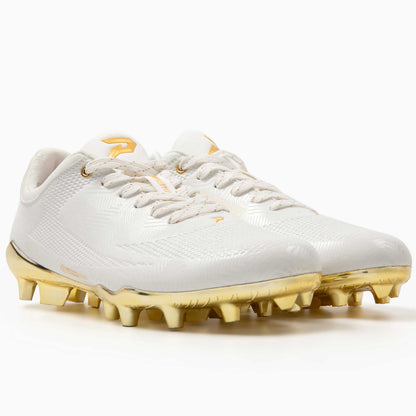 Gold Rush White & Gold Cleats — Quantum Carbon by Phenom EliteCleatsTorqelo.com