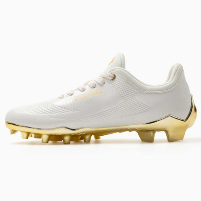 Gold Rush White & Gold Cleats — Quantum Carbon by Phenom EliteCleatsTorqelo.com