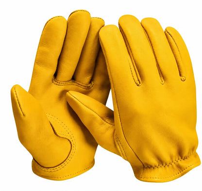 Gold Short Wrist Deerskin Gloves by Legendary USA