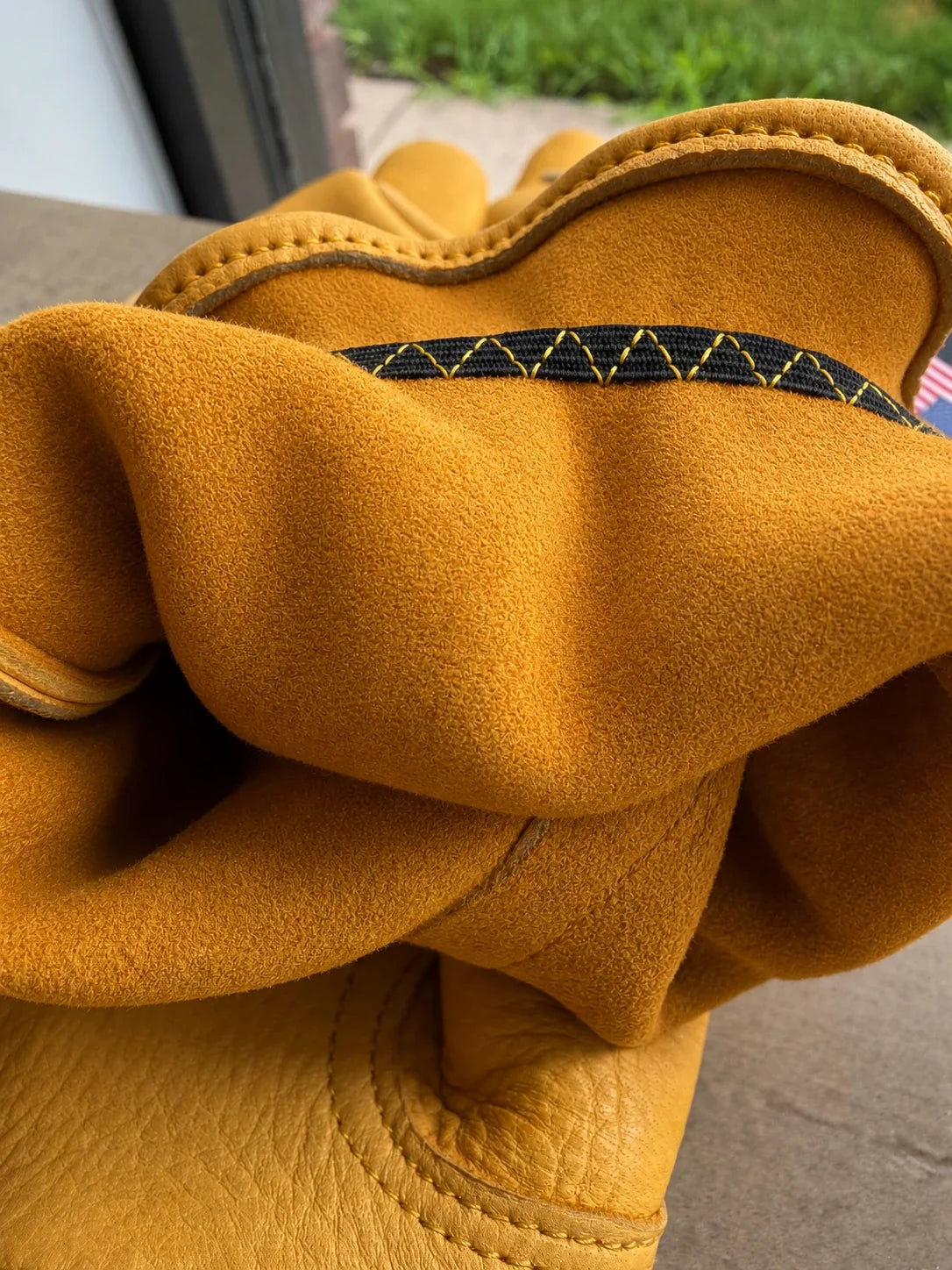 Gold Short Wrist Deerskin Gloves by Legendary USA