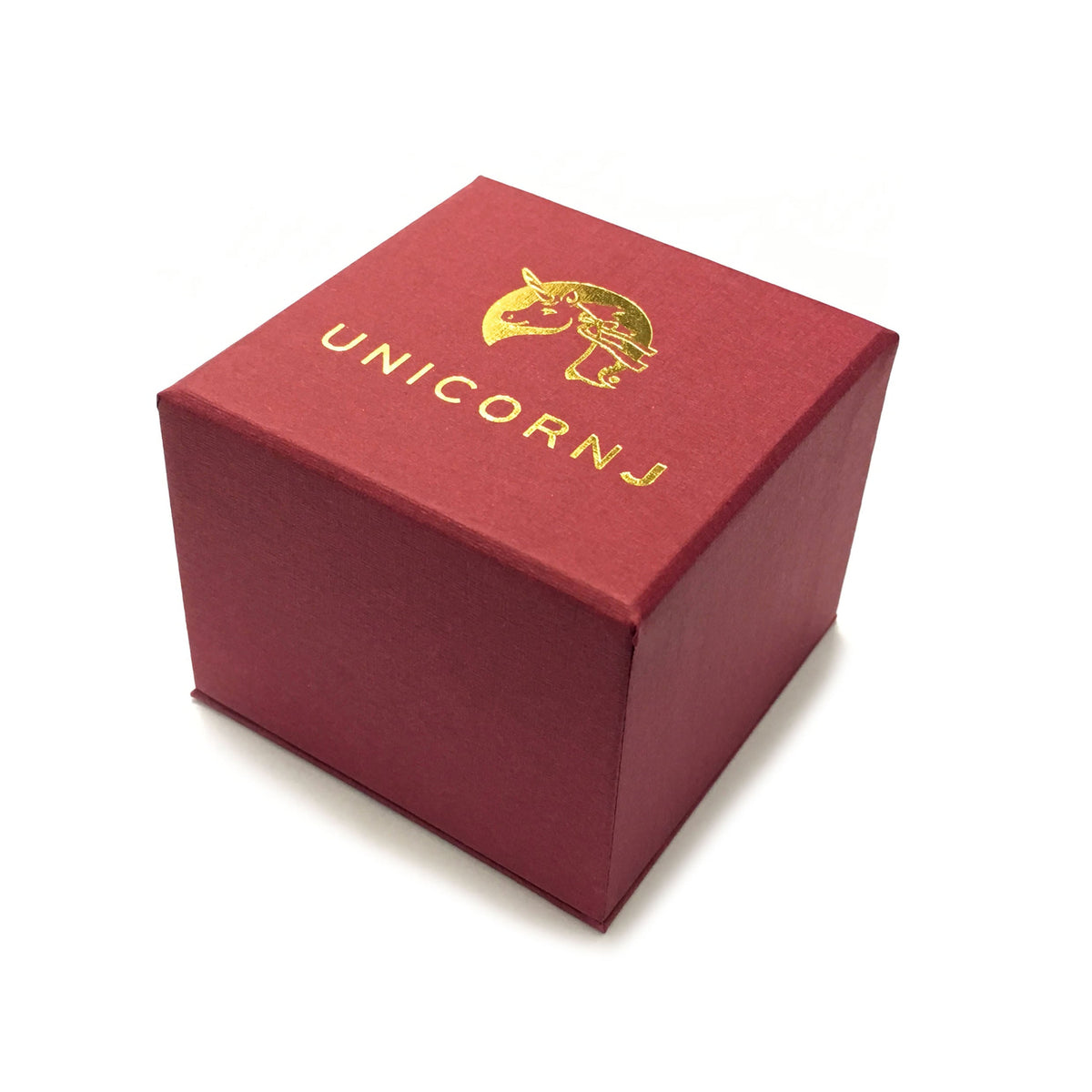Gift box for Unicornj 14k yellow gold reversible heart necklace, pink and white mother of pearl