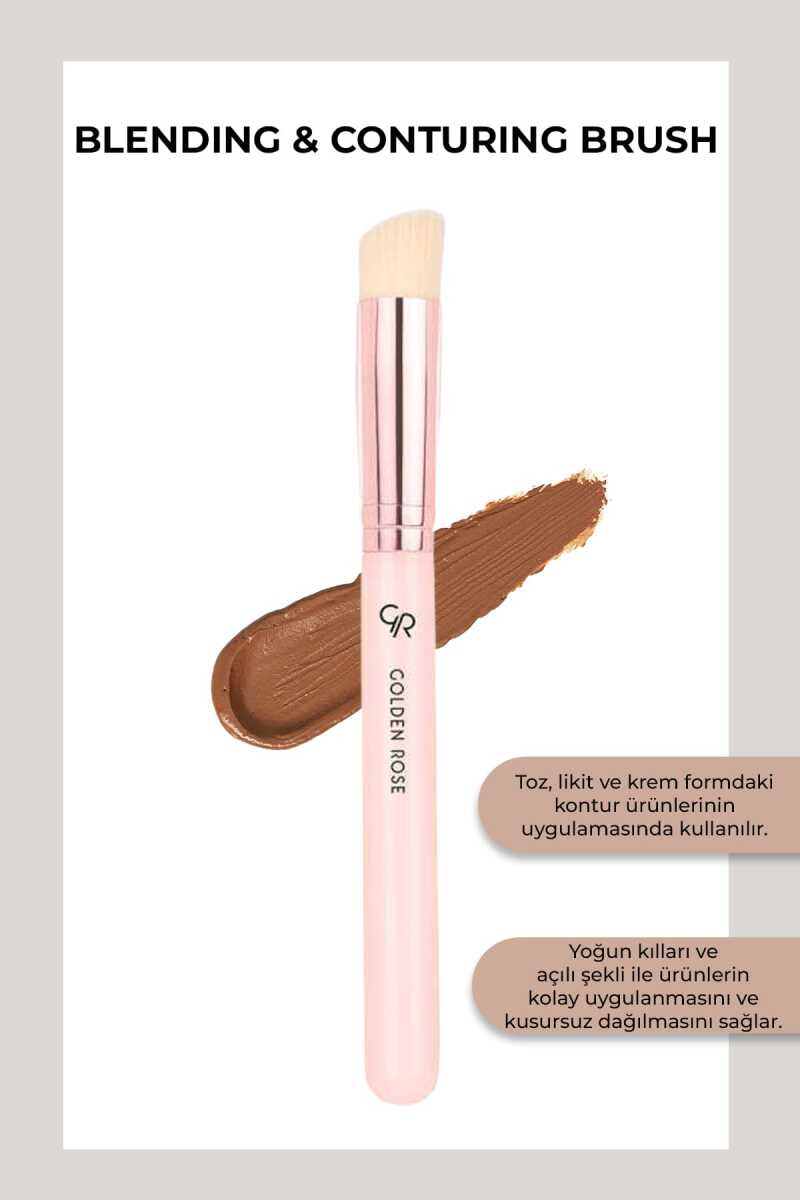 Golden Rose Blending & Contouring Brush for Seamless Definition by Beauty Care Bag