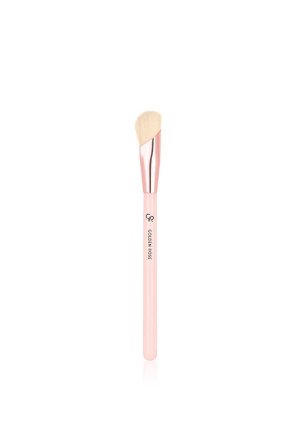 Golden Rose Angled Concealer & Highlighter Brush for Flawless Blending by Beauty Care Bag