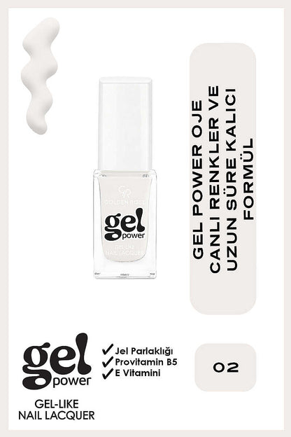 Golden Rose Gel Power Gel-Like Nail Color No:02 10.2ml by Beauty Care Bag