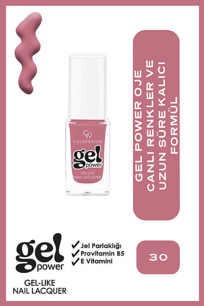 Golden Rose Gel Power Gel-Like Nail Color No:30 10.2ml by Beauty Care Bag