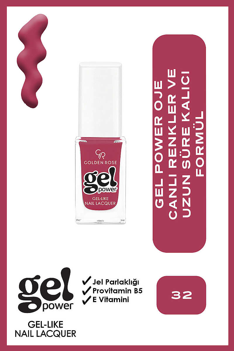 Golden Rose Gel Power Gel-Like Nail Color No:32 10.2ml by Beauty Care Bag