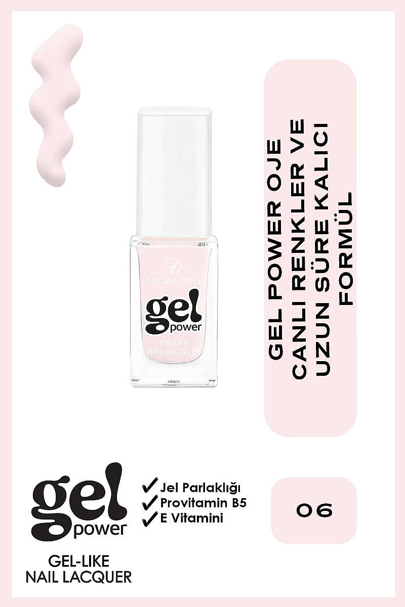 Golden Rose Gel Power Gel-Like Nail Color No:06 10.2ml by Beauty Care Bag
