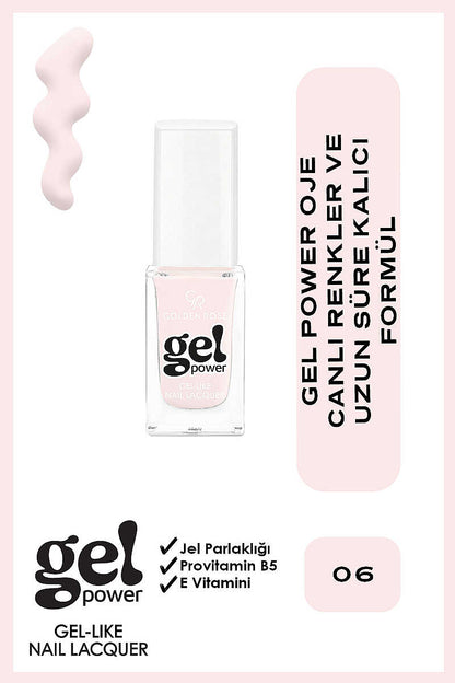 Golden Rose Gel Power Gel-Like Nail Color No:06 10.2ml by Beauty Care Bag