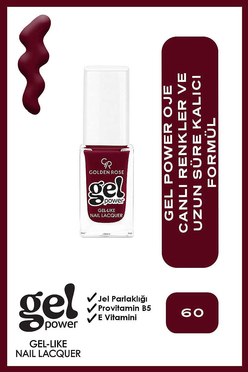 Golden Rose Gel Power Gel-Like Nail Color No:60 10.2ml by Beauty Care Bag