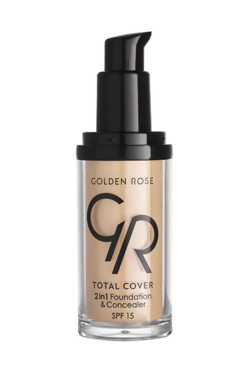 Golden Rose Total Cover 2in1 Foundation & Concealer 04 Beige 30ml by Beauty Care Bag