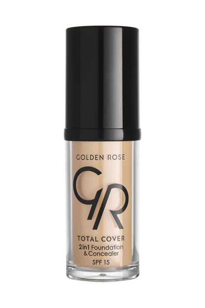 Golden Rose Total Cover 2in1 Foundation & Concealer 04 Beige 30ml by Beauty Care Bag