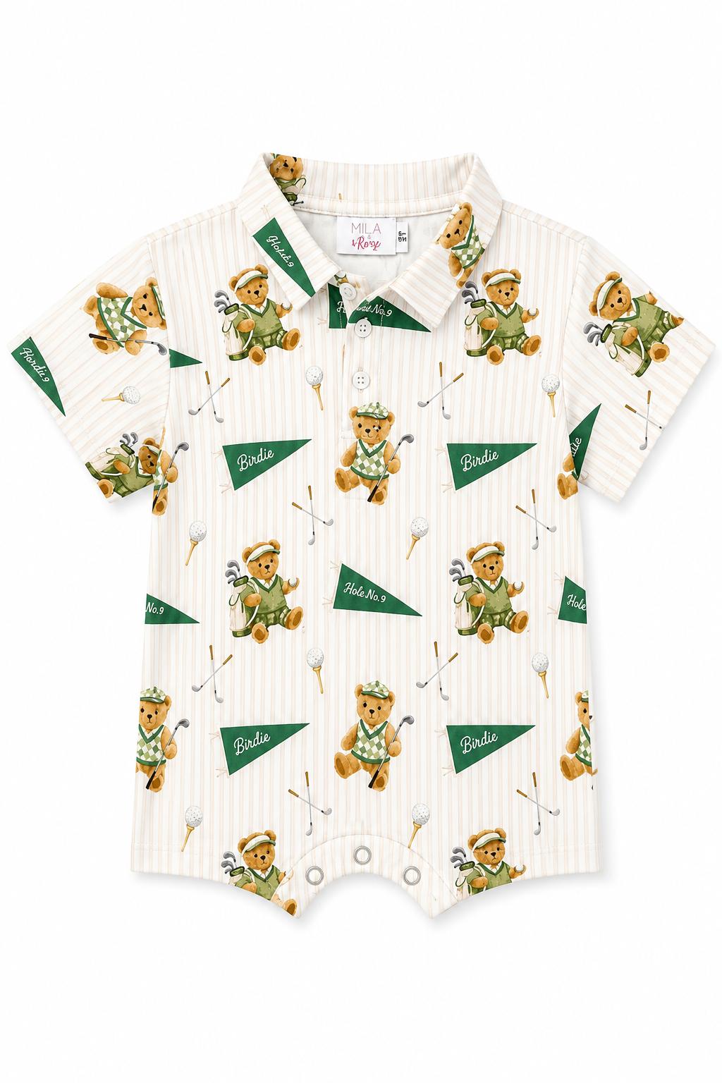 Golfing Bears Polo Shorty One-PieceShorty One-Piece - PoloTorqelo.com
