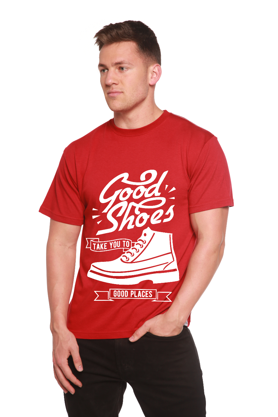 Good Shoes men's short sleeve graphic T-shirt in bamboo viscose and organic cotton