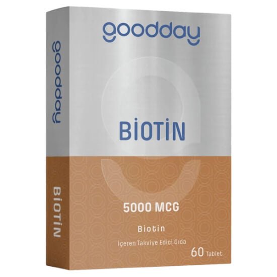 Goodday Biotin 5000 mcg Daily Supplement for Hair & Nails - 60 TabletsSupplementsTorqelo.com
