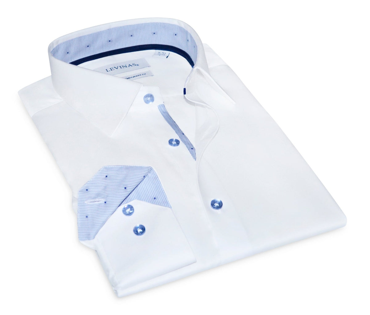 Gordon Button-Up Shirt With Contrast Details // White // Contemporary Fit (Regular)Shirts & TopsTorqelo.com