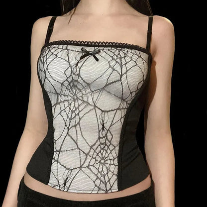 Gothic Spider Lace Cami TopTopsTorqelo.com