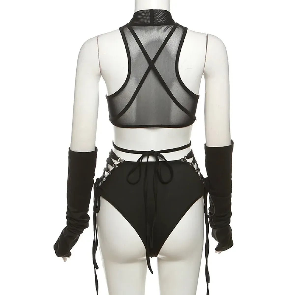 Gothic Techwear Hollow-Out BodysuitBodysuitsTorqelo.com