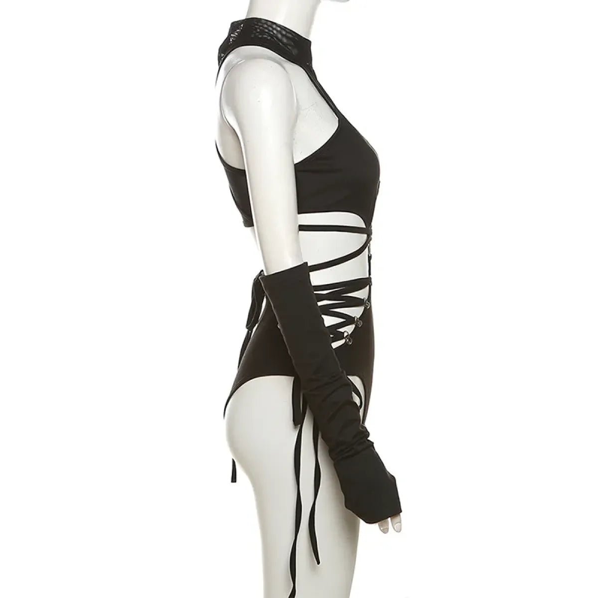 Gothic Techwear Hollow-Out BodysuitBodysuitsTorqelo.com