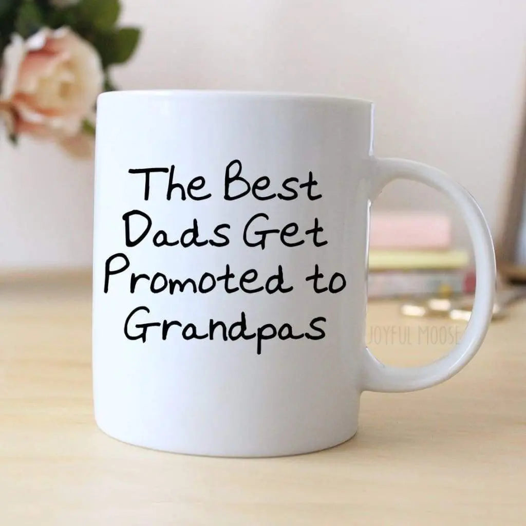 Promoted to Grandpa Coffee Mug - Unique Gift for Expecting Grandfathers - Pregnancy Announcement Idea by Joyful Moose