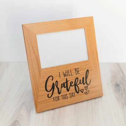 Grateful wood photo frame, 4x6 Photo Frame for Desk, Office Decor Gift for Her, coworker gift, special occasion memento by Joyful Moose
