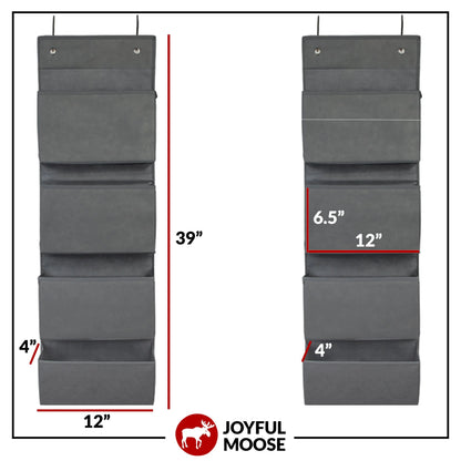 Over the Door Hanging Organizer Closet Storage Bins Grey by Joyful Moose