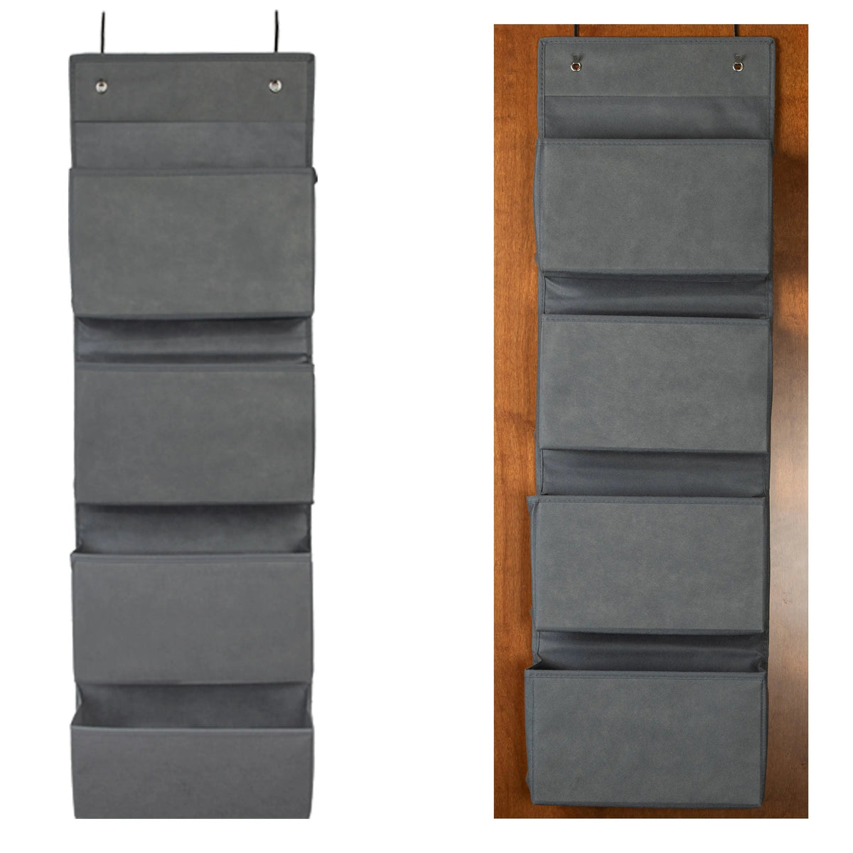 Over the Door Hanging Organizer Closet Storage Bins Grey by Joyful Moose