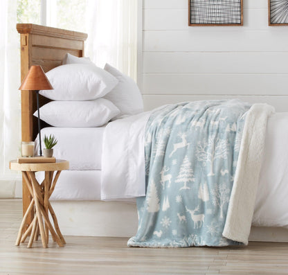 Velvet Plush Sherpa Luxury Bed Blanket - Cielo Collection by Great Bay Home