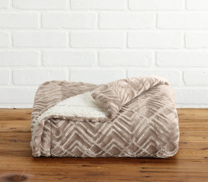 Velvet Plush Sherpa Luxury Bed Blanket - Cielo Collection by Great Bay Home