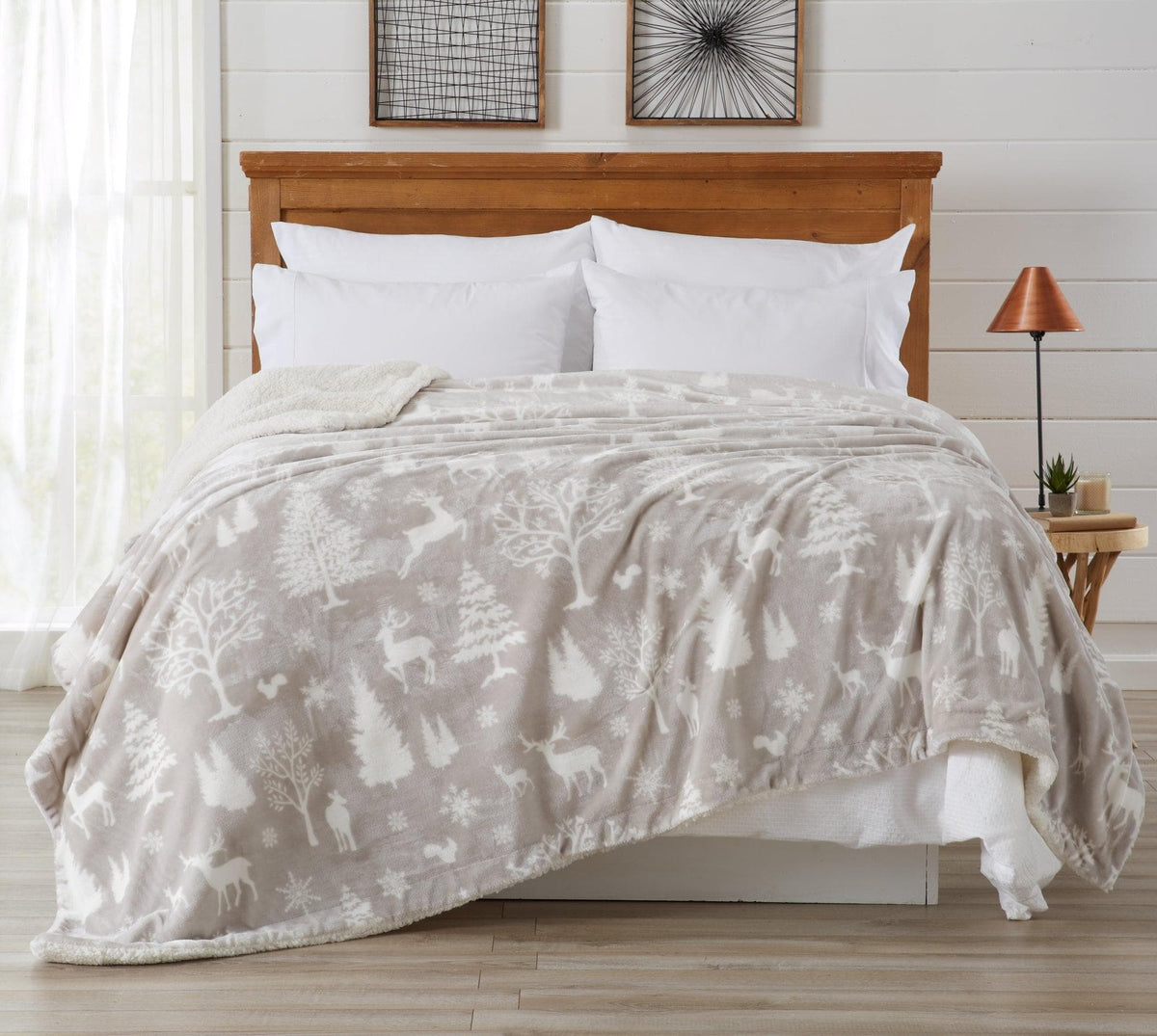 Velvet Plush Sherpa Luxury Bed Blanket - Cielo Collection by Great Bay Home