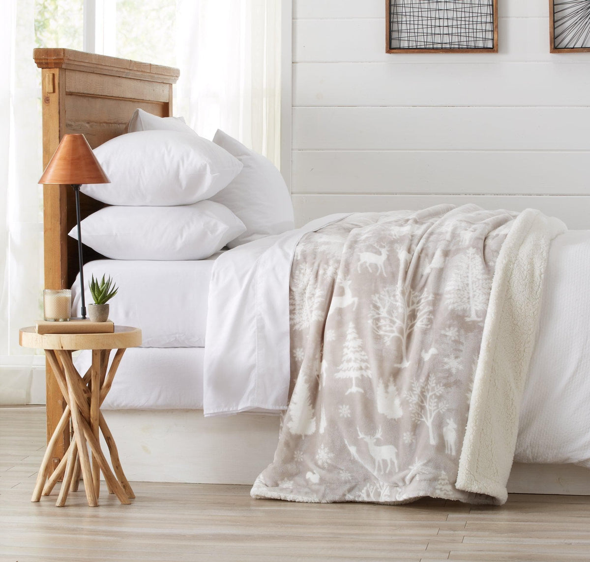 Velvet Plush Sherpa Luxury Bed Blanket - Cielo Collection by Great Bay Home