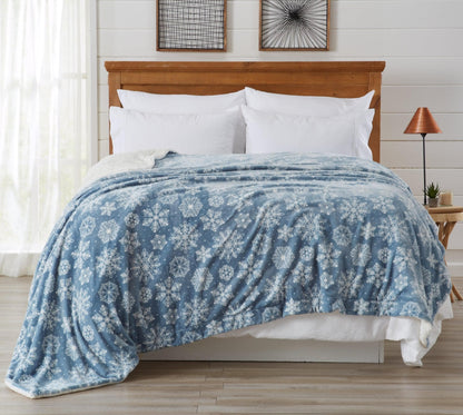 Velvet Plush Sherpa Luxury Bed Blanket - Cielo Collection by Great Bay Home