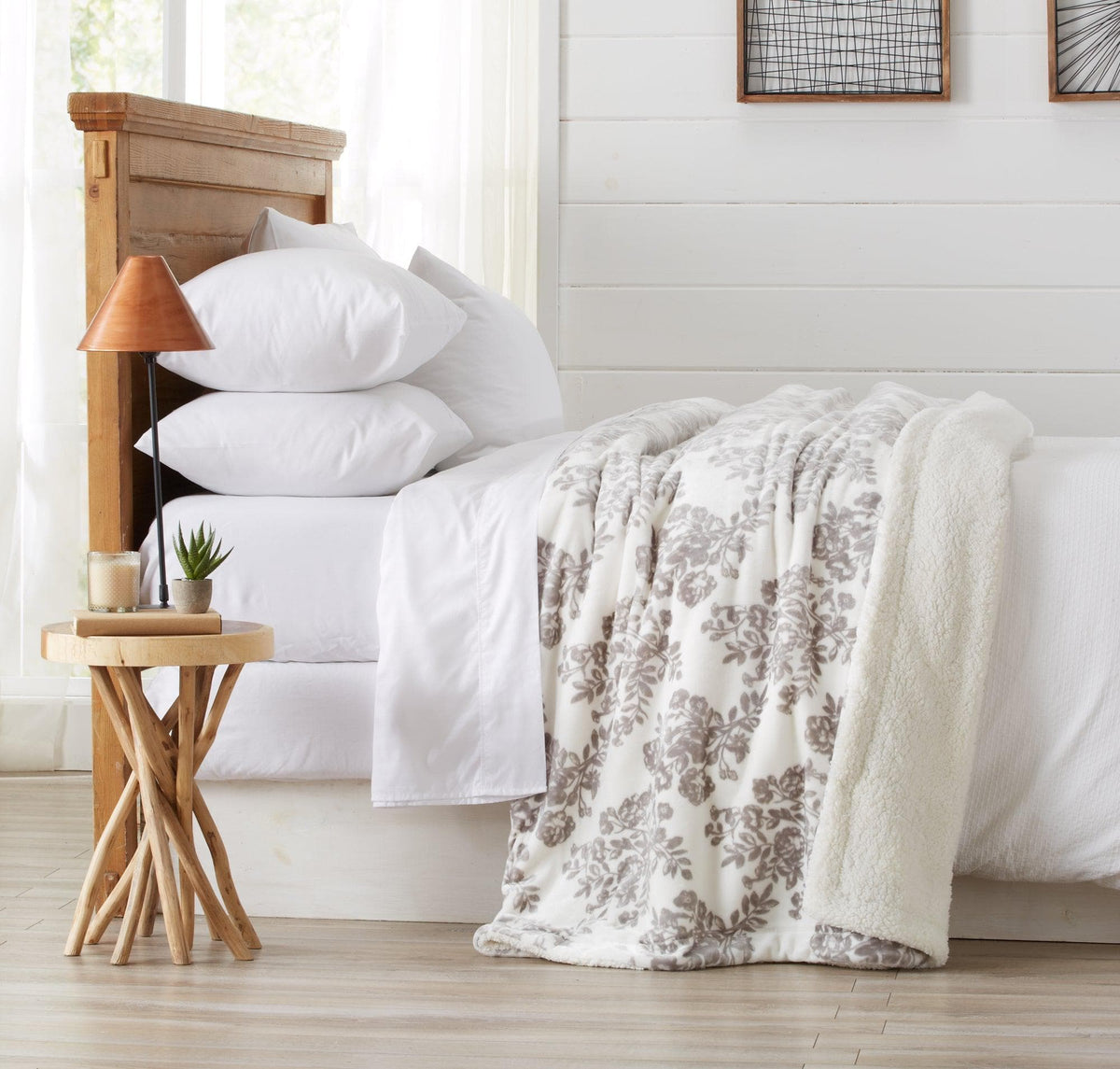 Velvet Plush Sherpa Luxury Bed Blanket - Cielo Collection by Great Bay Home