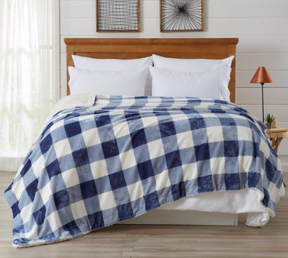 Velvet Plush Sherpa Luxury Bed Blanket - Cielo Collection by Great Bay Home