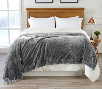 Velvet Plush Sherpa Luxury Bed Blanket - Cielo Collection by Great Bay Home