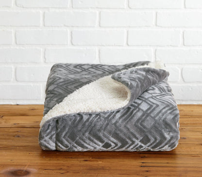Velvet Plush Sherpa Luxury Bed Blanket - Cielo Collection by Great Bay Home