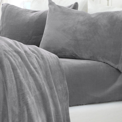 Solid Plush Sheet - Velvet Luxe Collection by Great Bay Home