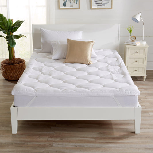 Great Bay Home Kyla Collection 2 inch mattress topper in white