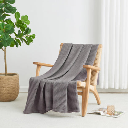 Great Bay Home Mikala cotton waffle weave blanket, view 8