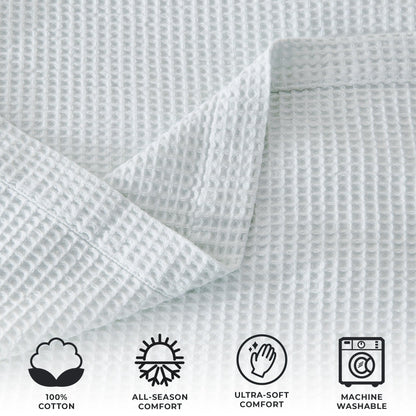 100% Cotton Waffle Weave Blanket - Mikala Collection by Great Bay Home