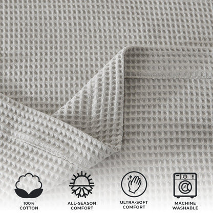 100% Cotton Waffle Weave Blanket - Mikala Collection by Great Bay Home