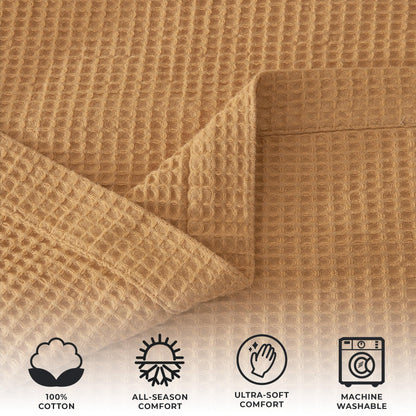 100% Cotton Waffle Weave Blanket - Mikala Collection by Great Bay Home
