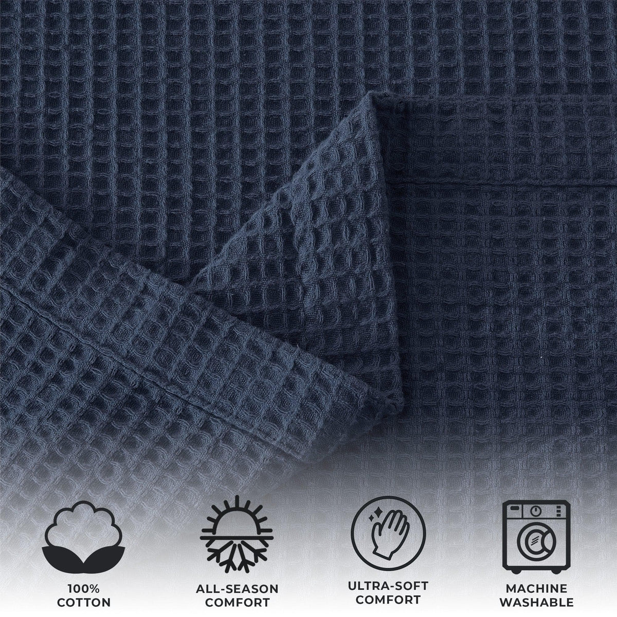 100% Cotton Waffle Weave Blanket - Mikala Collection by Great Bay Home